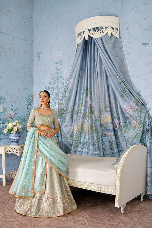 Jamawar Lehenga with Choli and Dupatta Bridal Dress