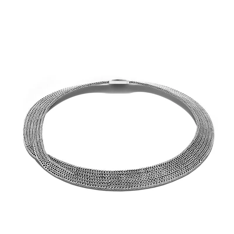 John Hardy Classic Chain Flat Woven Collar Necklace, 18"