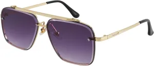 JOLLYNOVA Sunglasses, Fashion Square Pilot Sunglasses, Vintage Metal Gradient Glasses for Men and Women, B4104
