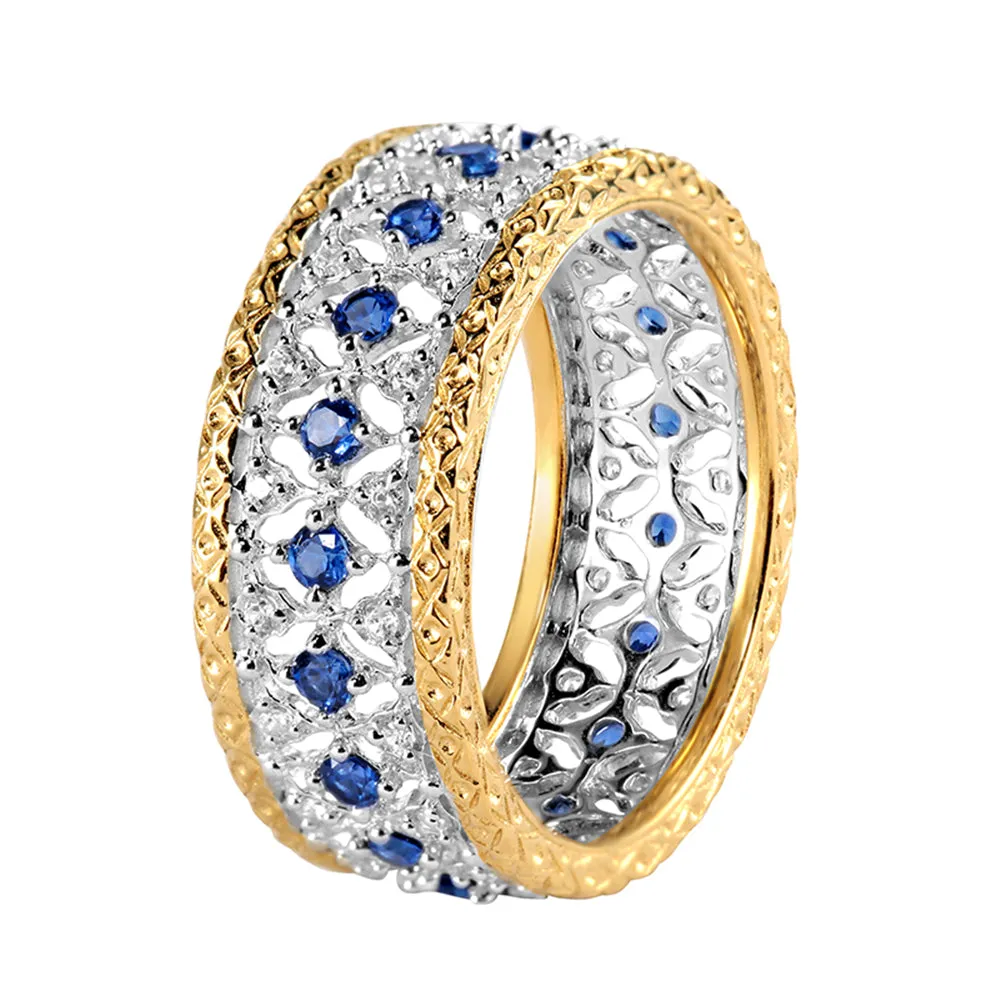 Lace Filigree Diamond Sapphire Ruby Eternity Ring