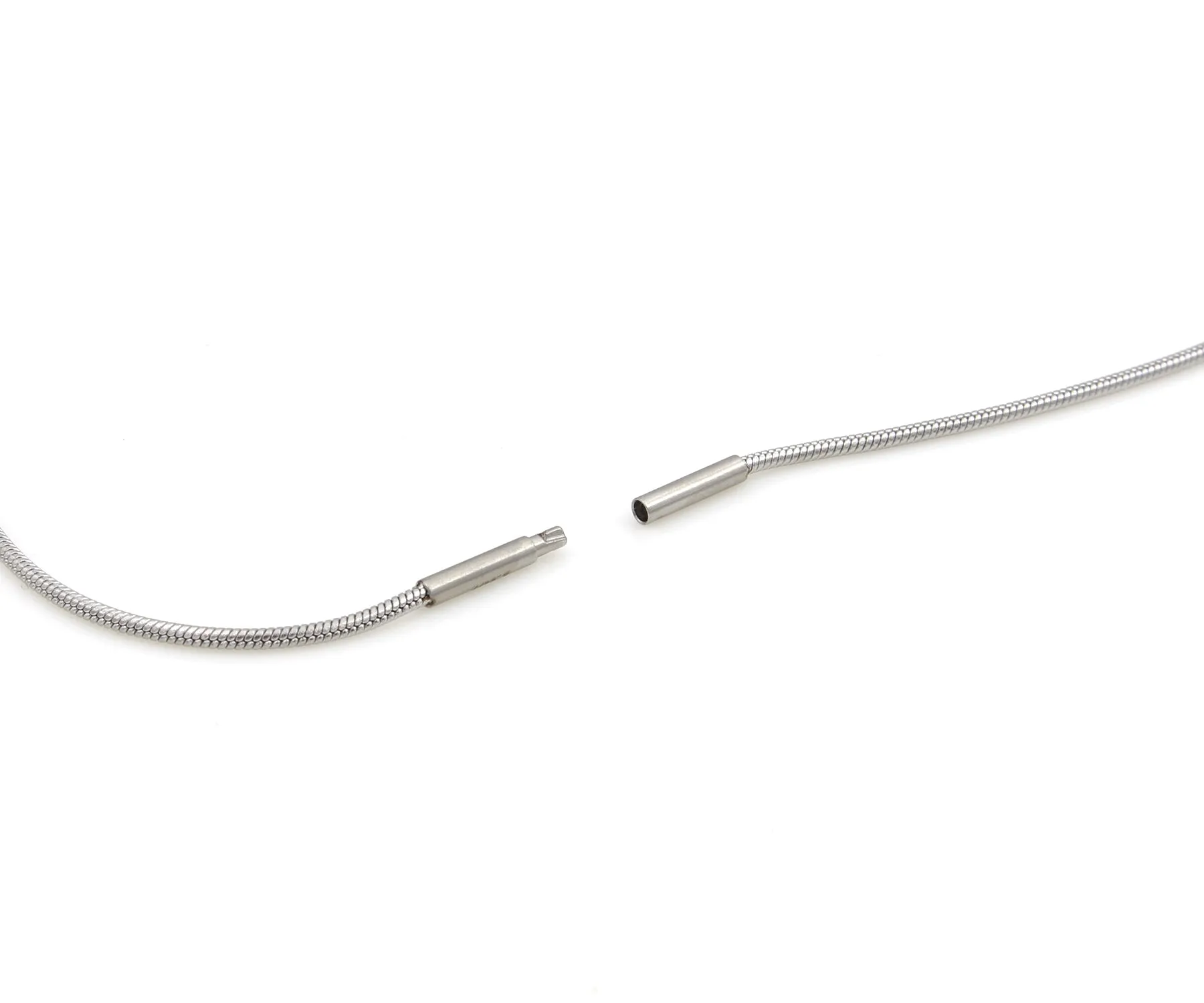 Large Classic Solitaire Bezel Slide Steel Necklace