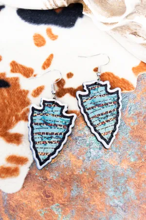 Leopard's Veil Arrowhead Wood Earrings