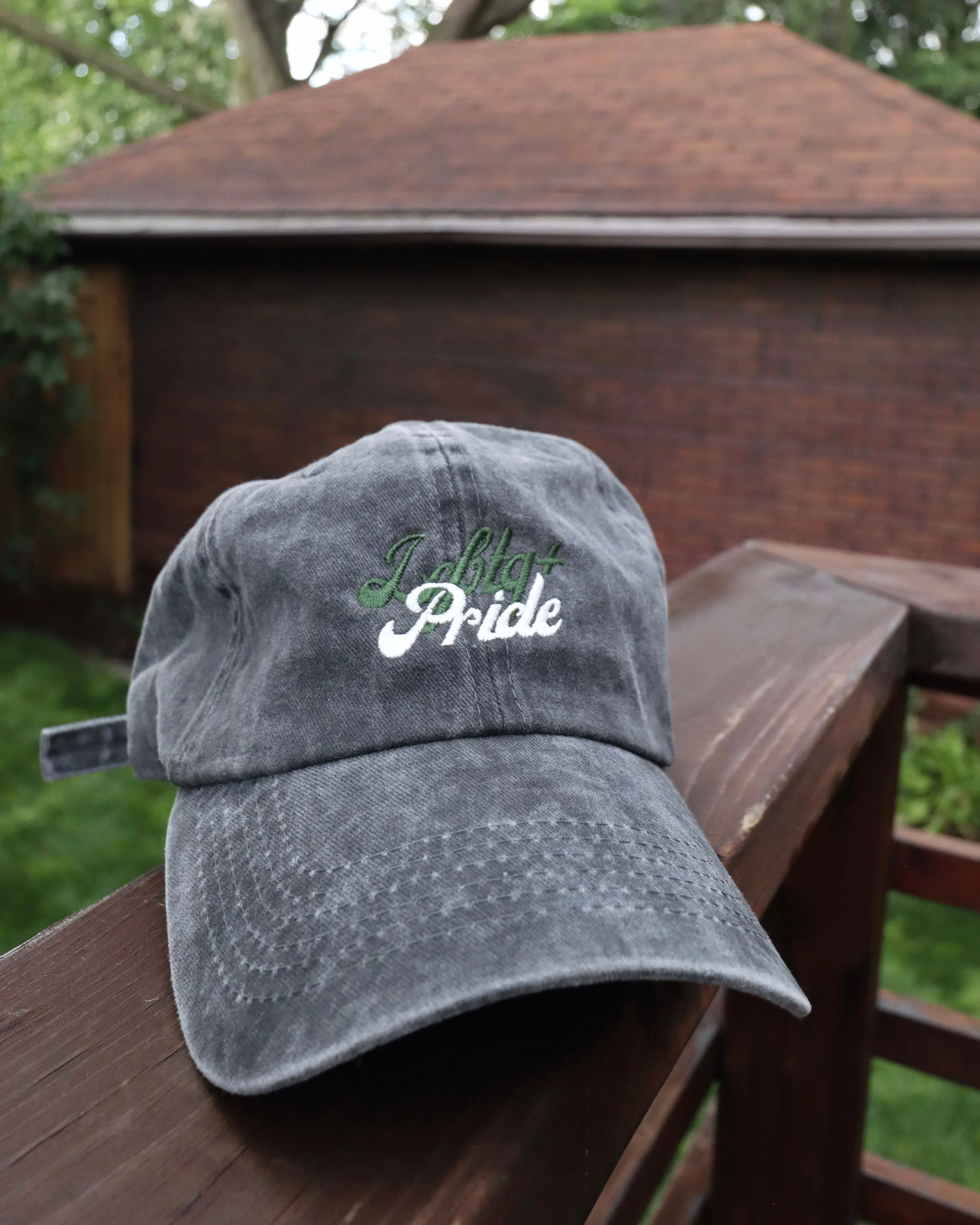 LGBTQ  Pride Dad Hat (Faded  Black)
