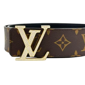 Louis Vuitton Gold Belt Buckle With Diamond Pavé