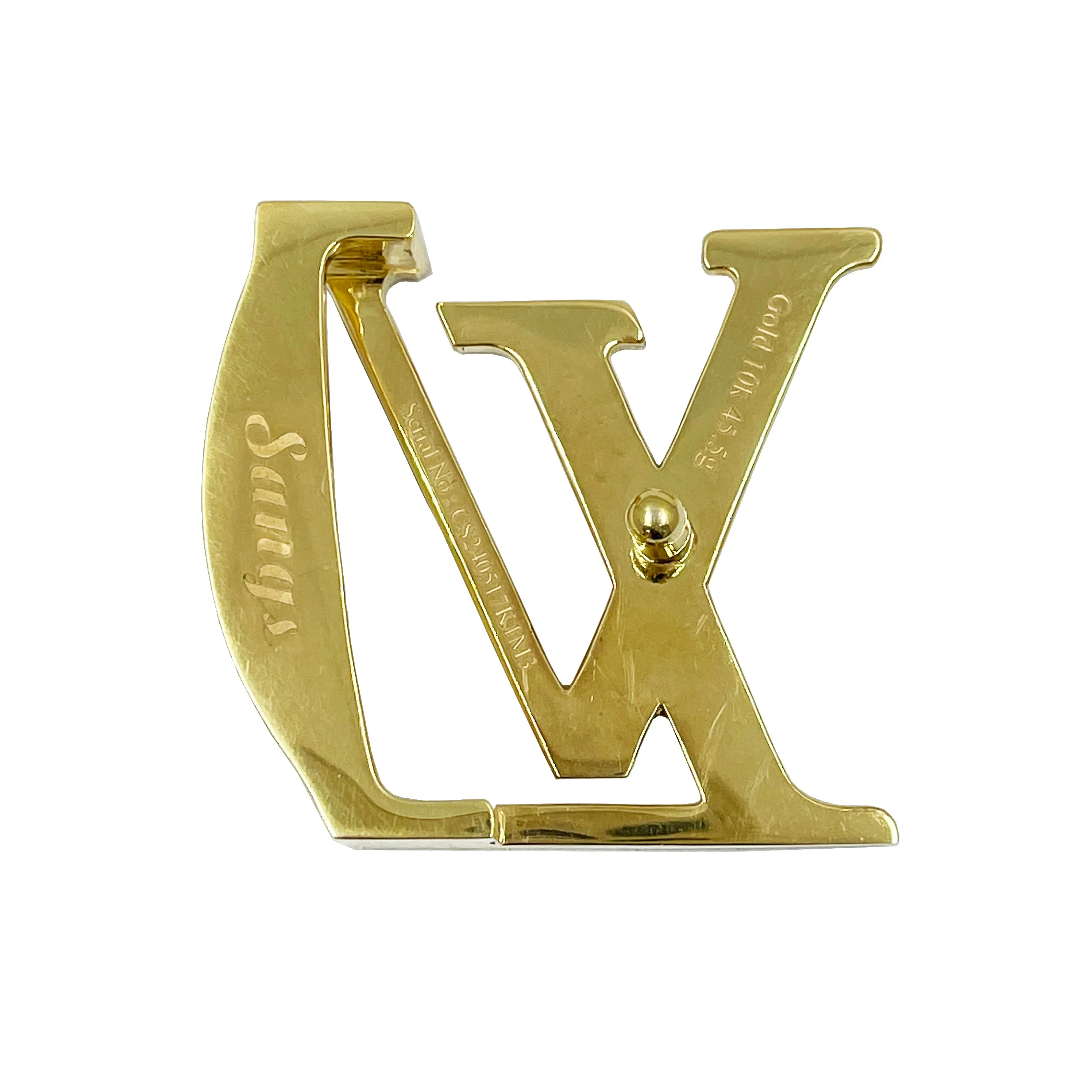 Louis Vuitton Gold Belt Buckle With Diamond Pavé
