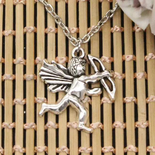 Love Angel Cupid 29x26mm Necklace