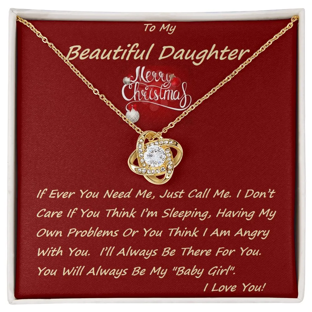 Love Knot Necklace, For Her, Custom Message Card