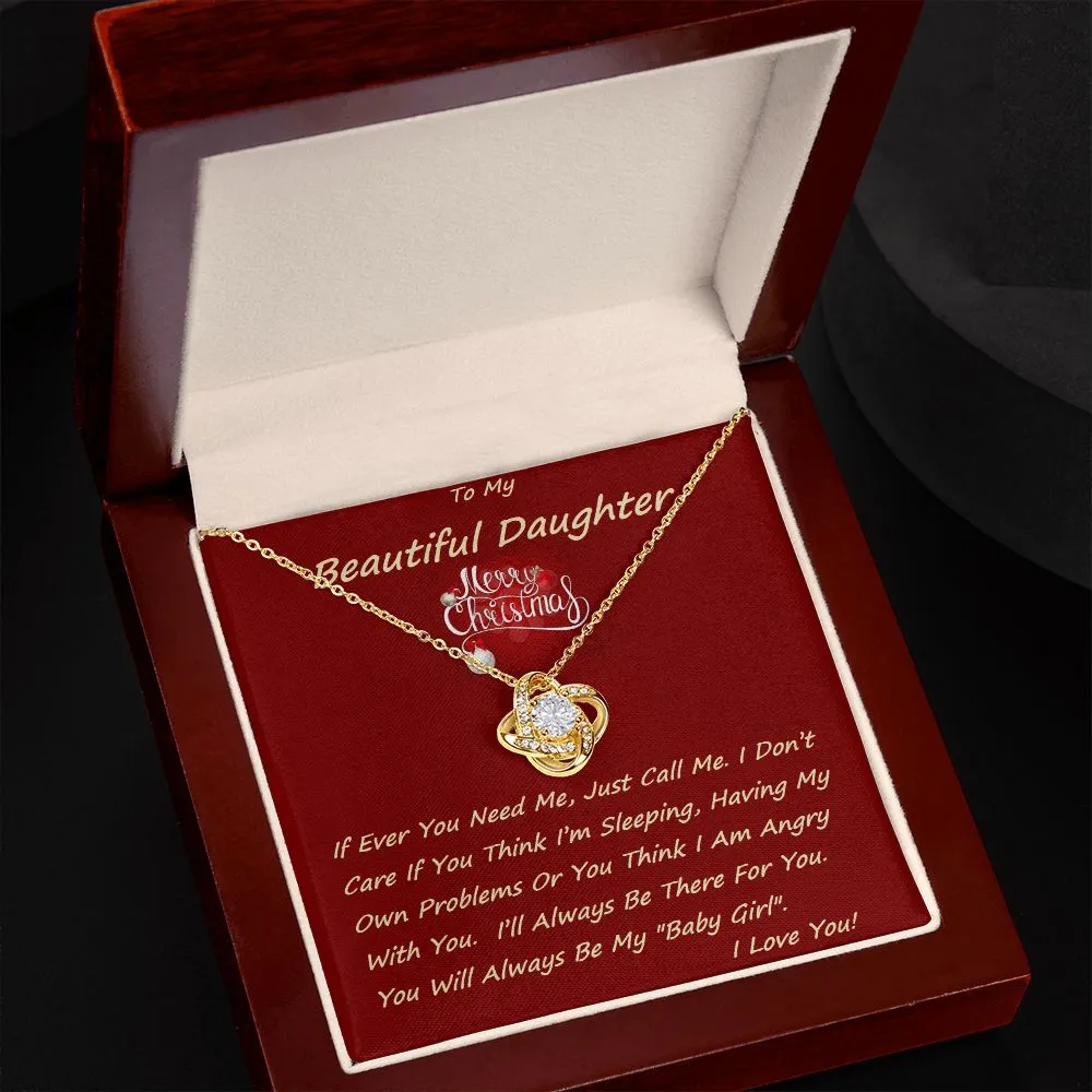 Love Knot Necklace, For Her, Custom Message Card