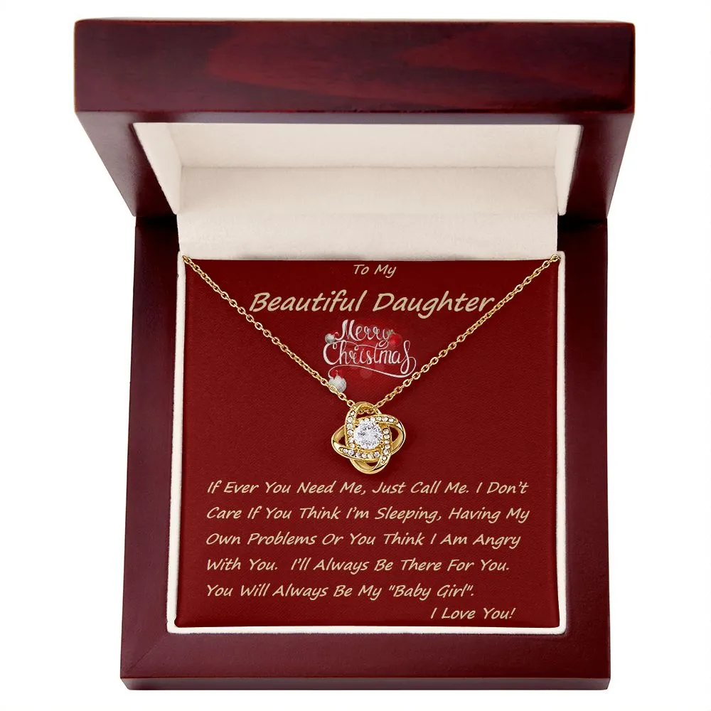Love Knot Necklace, For Her, Custom Message Card