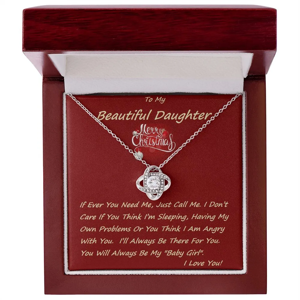 Love Knot Necklace, For Her, Custom Message Card