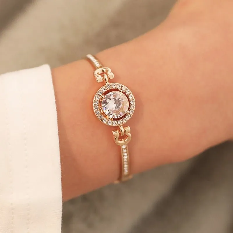 Luxury 6PCS Wristwatche Set Women Rose Gold Quartz Watch Jewelry