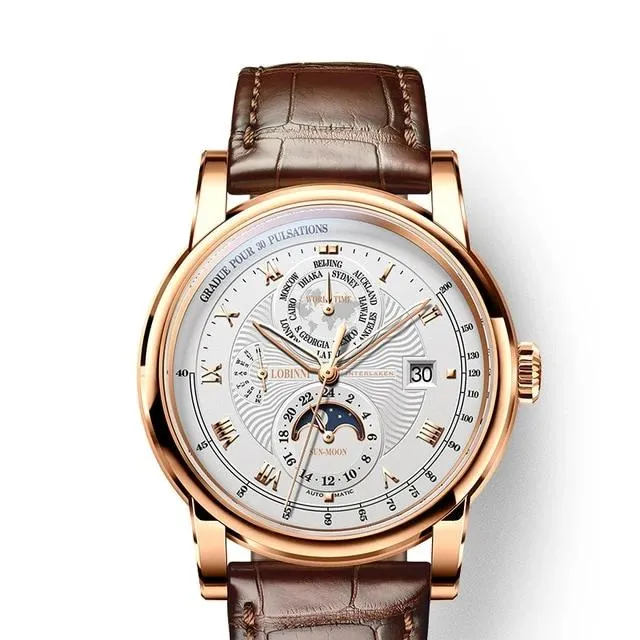 Luxury Brand Moon Phase Automatic Mechanical Men's Wirst watch