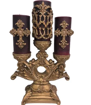 Luxury Decorative Candles with Crystals on 3 tier Jeweled candle Base