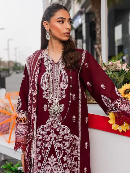 Luxury Maroon Pakistani Salwar Kameez Dupatta Embroidered Salwar Suit