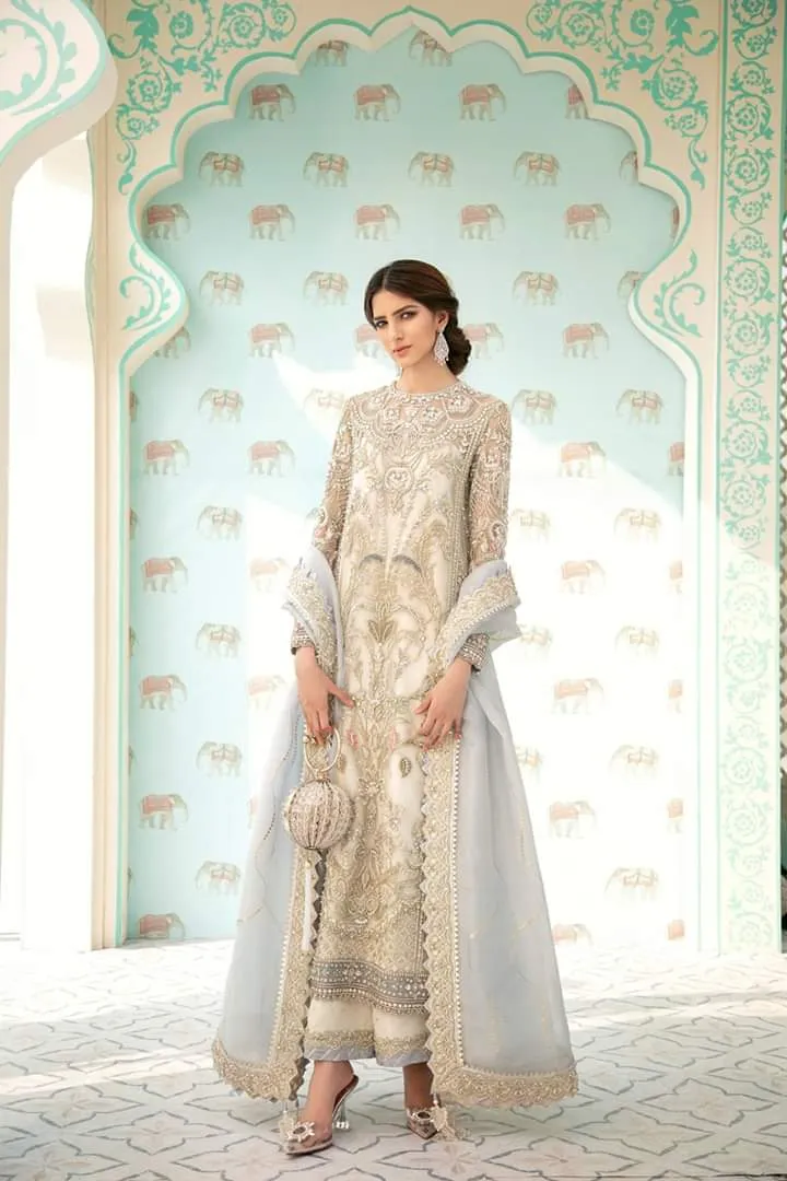 Luxury Party Wear in Ivory Color #K0028