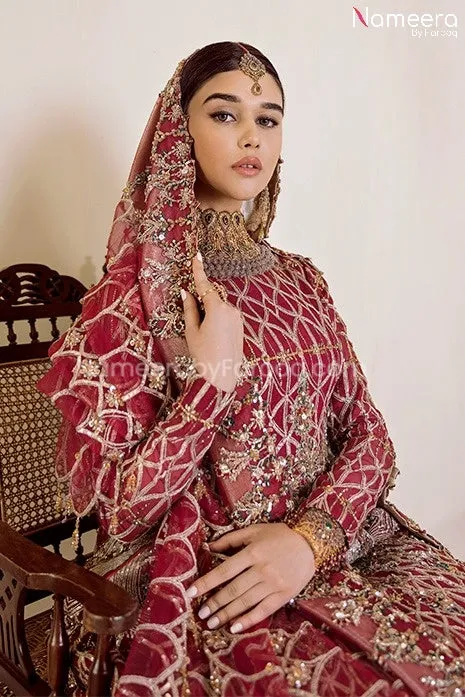 Luxury Red Lehenga Bridal for Wedding Online #BB247