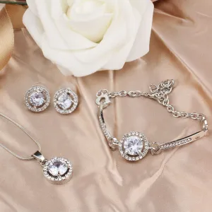 Luxury White Sapphire Jewelry Set For Women Wedding Jewellery