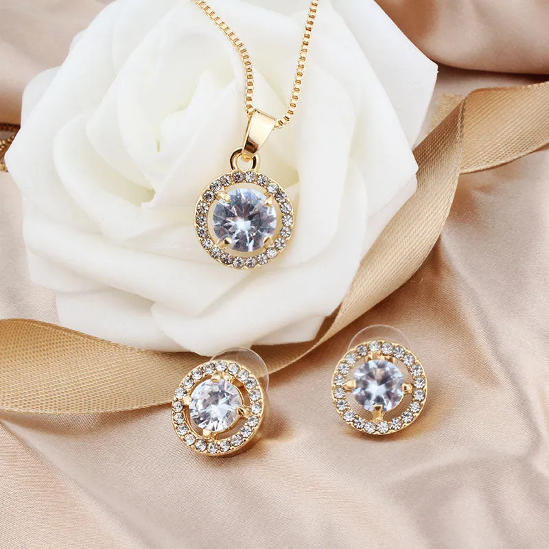 Luxury White Sapphire Jewelry Set For Women Wedding Jewellery