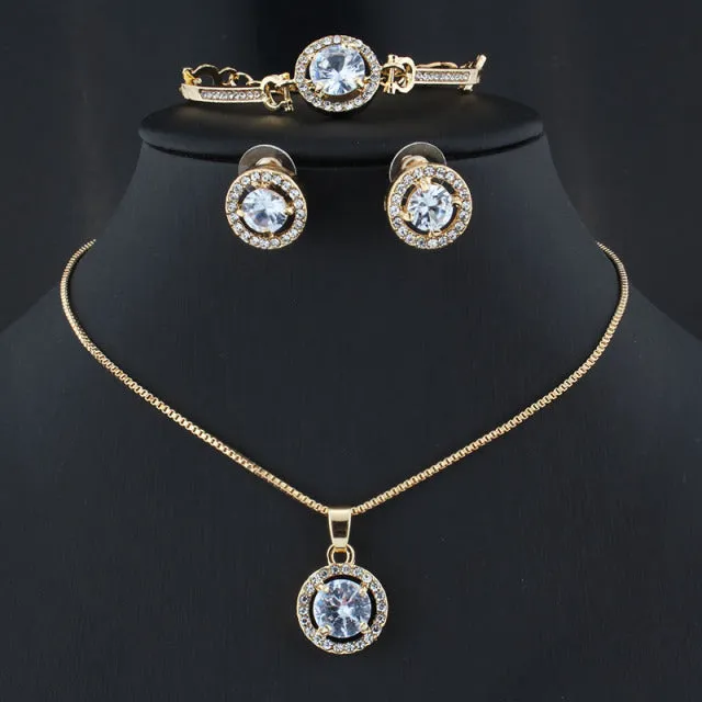 Luxury White Sapphire Jewelry Set For Women Wedding Jewellery
