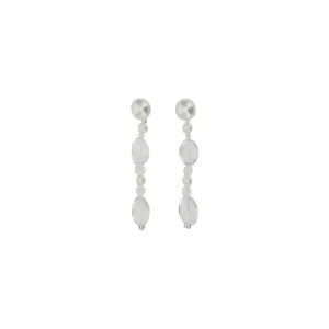Magda Butrym Women White Earrings Pearl Pendants Classic Butterfly Clasp Jewelry