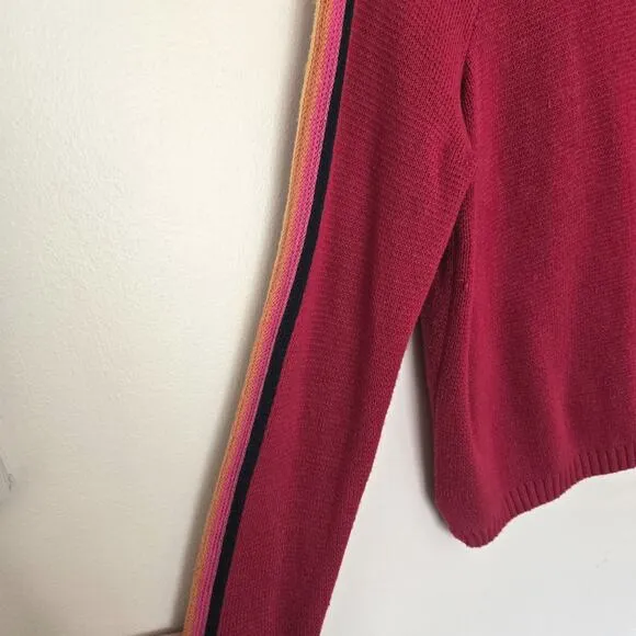 Marine Layer X Lost &amp; Found Snowbird Stripe Sleeve Quarter Zip Sweater Size M