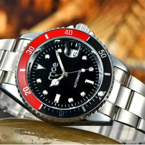 MCE 60034 Man Self-wind Mechanical Auto Date Stainless Steel Luxury Business Wrist Watch