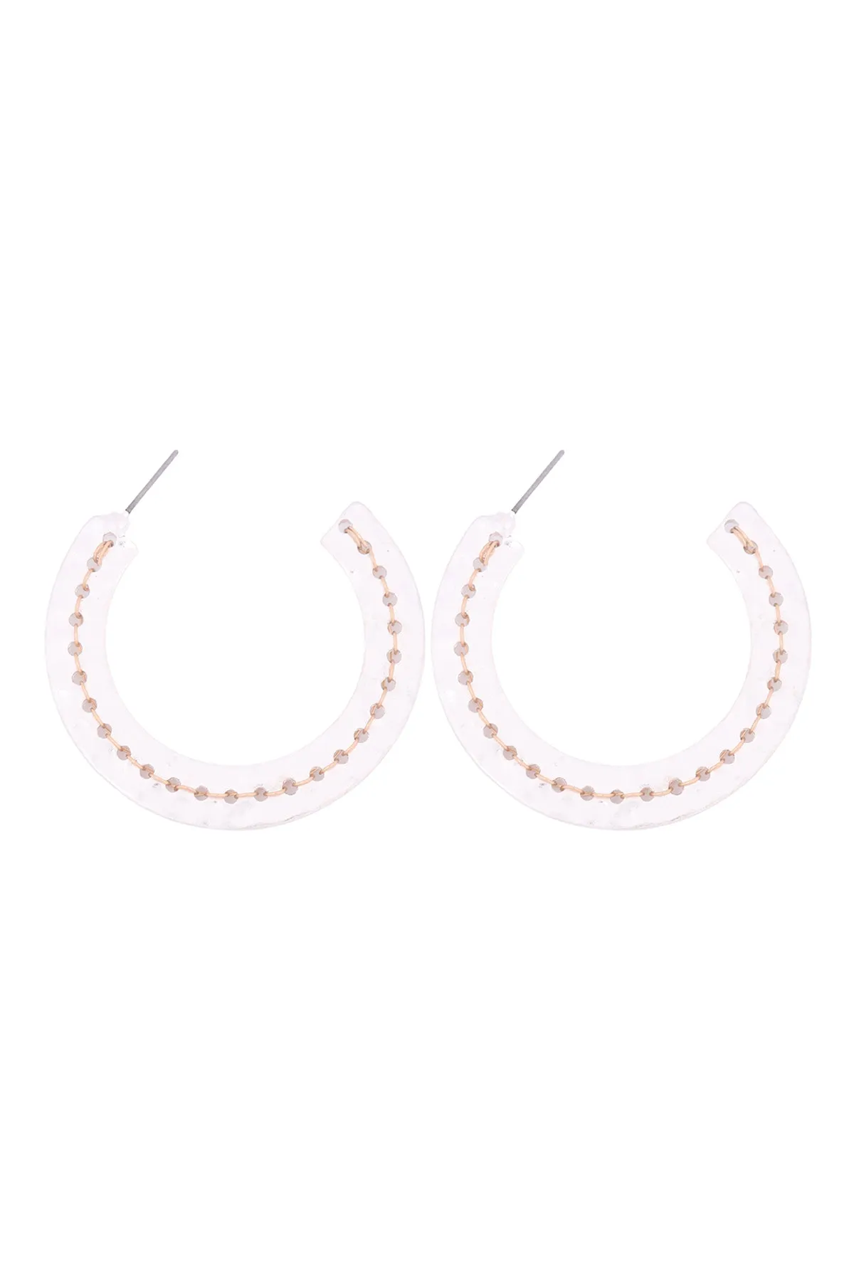ME3135 - STITCH HAMMERED HOOP EARRINGS
