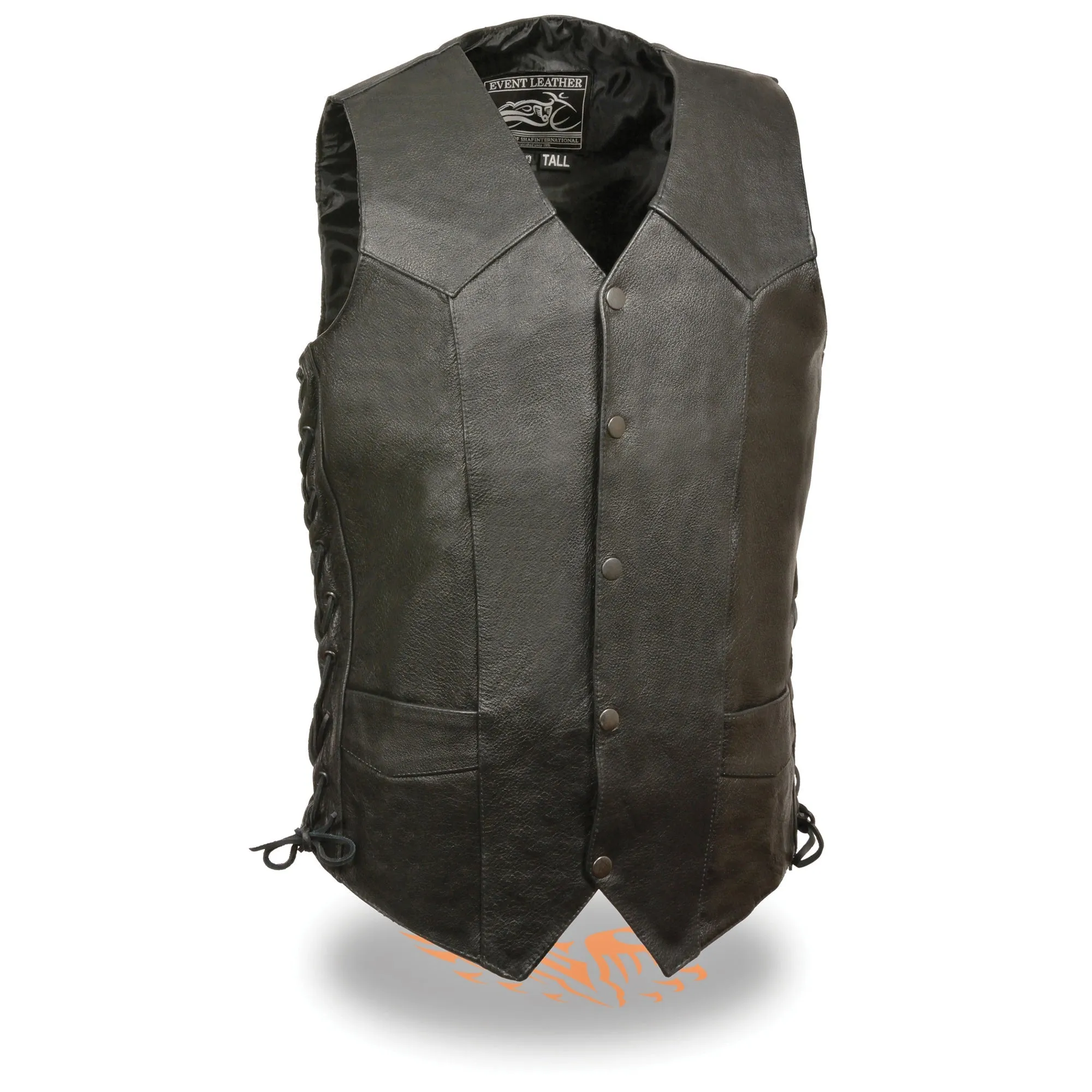 Men's Classic Side Lace Biker Vest - Tall