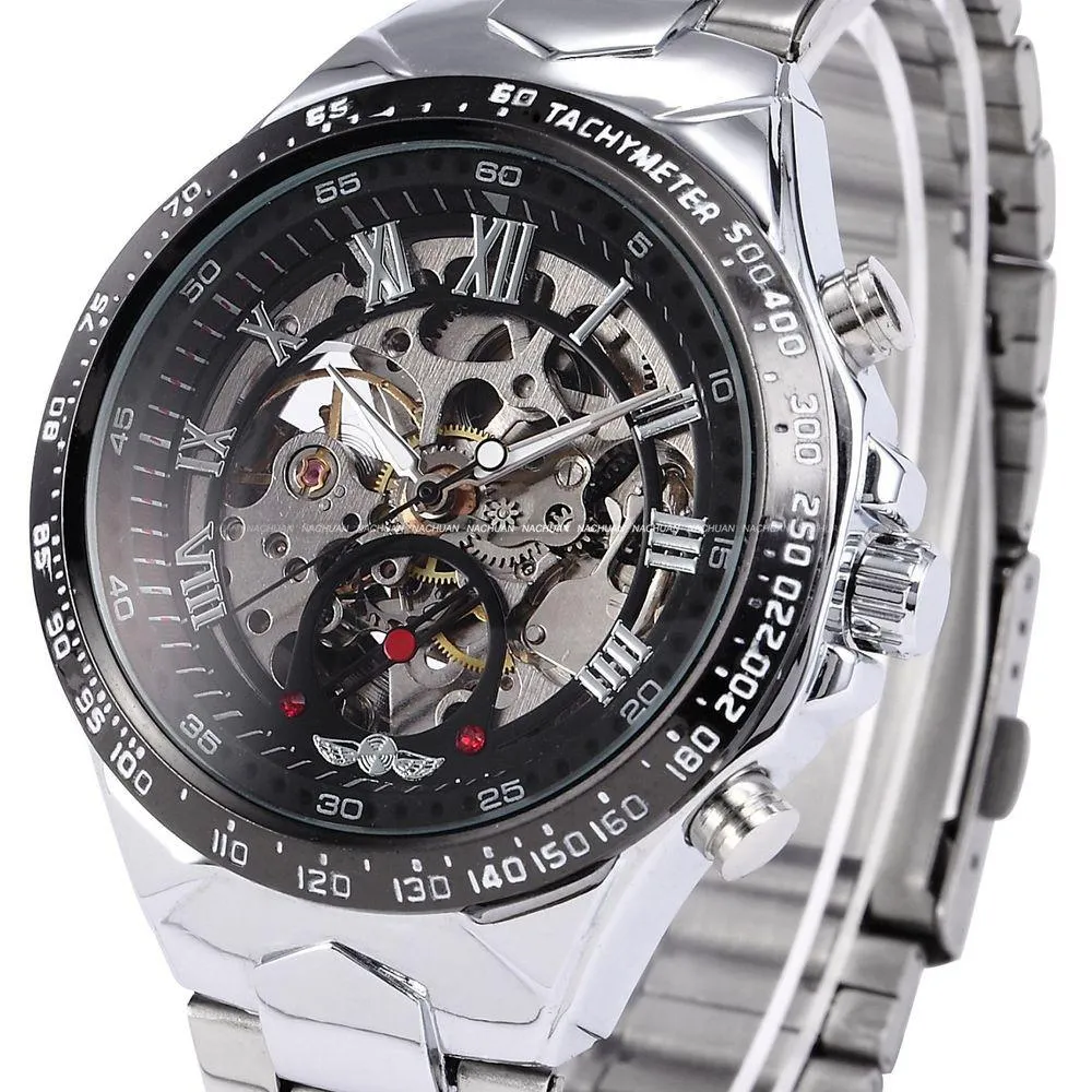 Men's Self Wind Deep Dish Skeleton Watch