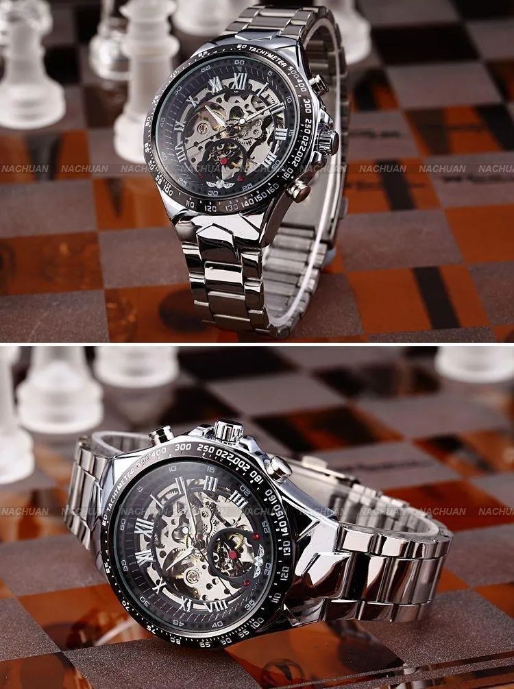 Men's Self Wind Deep Dish Skeleton Watch