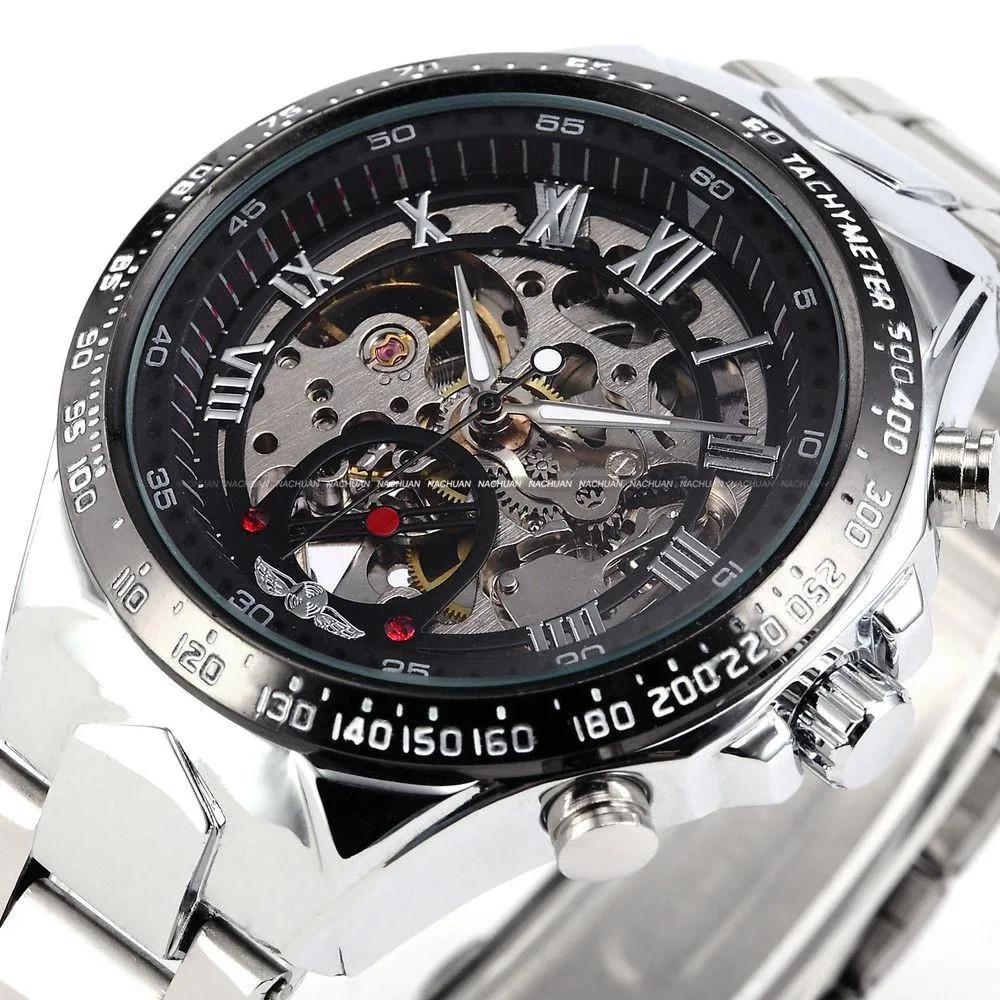 Men's Self Wind Deep Dish Skeleton Watch