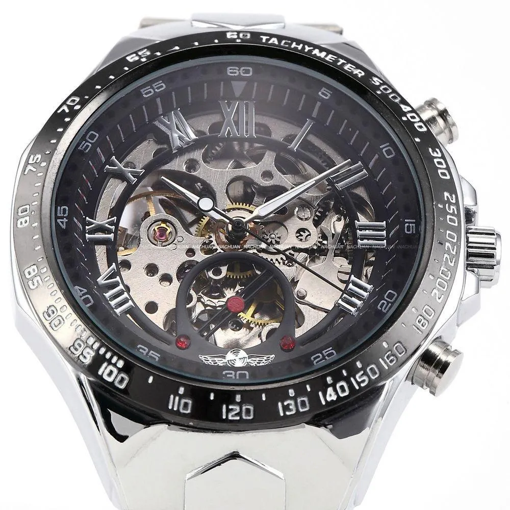 Men's Self Wind Deep Dish Skeleton Watch