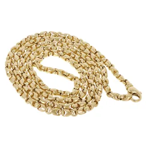Men's Solid 10k Yellow Gold Handmade Fashion Link Necklace 20" 4.8mm 45.5 grams