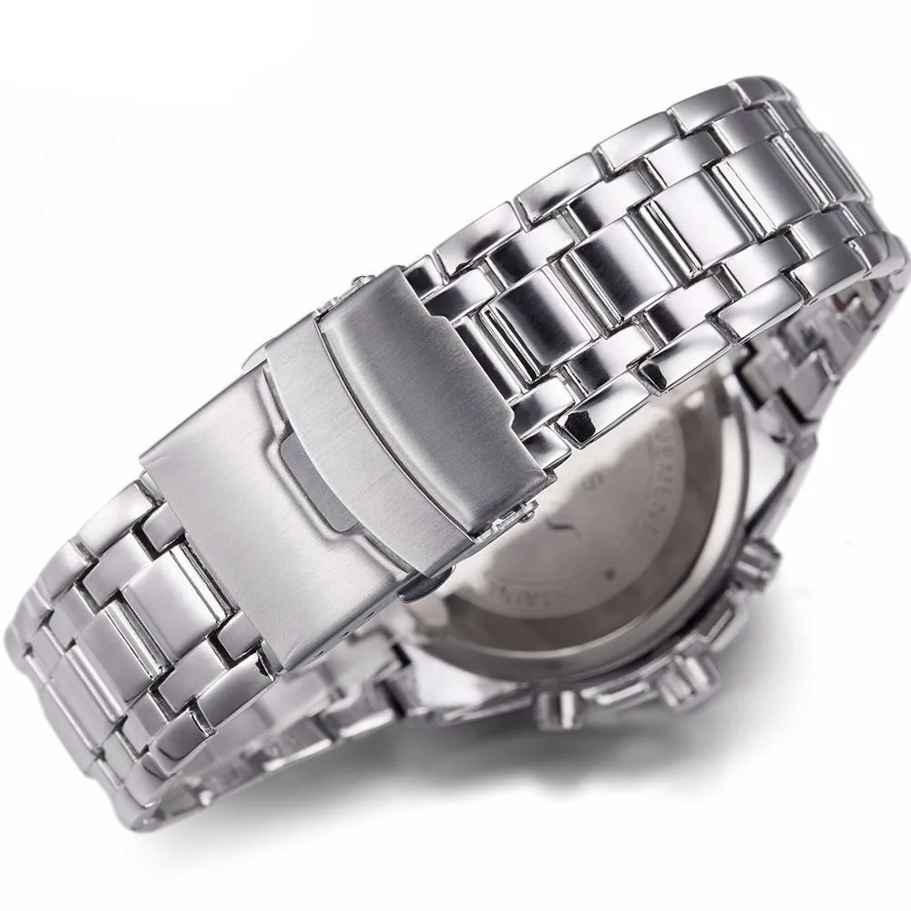 Men's Stainless Steel Fashion Watch - Blackgold,Silverblack,Silverblue