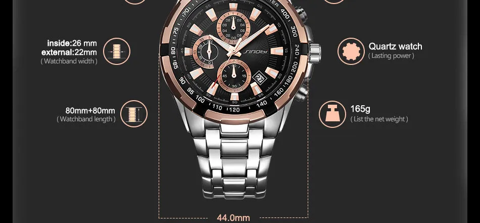 Men's Stainless Steel Fashion Watch - Blackgold,Silverblack,Silverblue