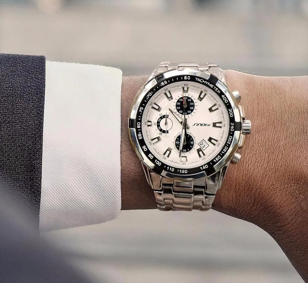 Men's Stainless Steel Fashion Watch - Blackgold,Silverblack,Silverblue