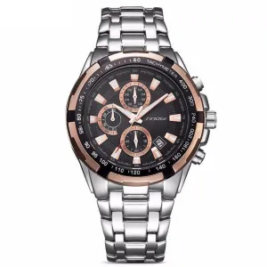 Men's Stainless Steel Fashion Watch - Blackgold,Silverblack,Silverblue