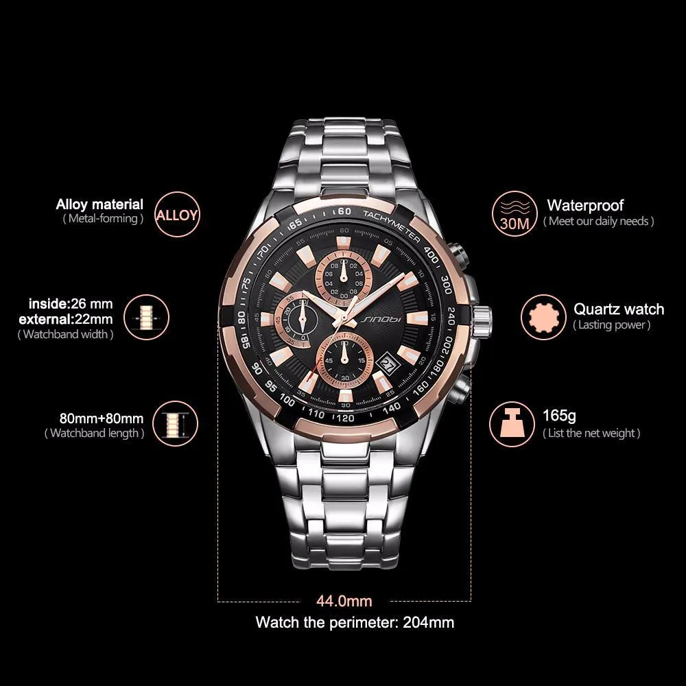 Men's Stainless Steel Fashion Watch - Blackgold,Silverblack,Silverblue