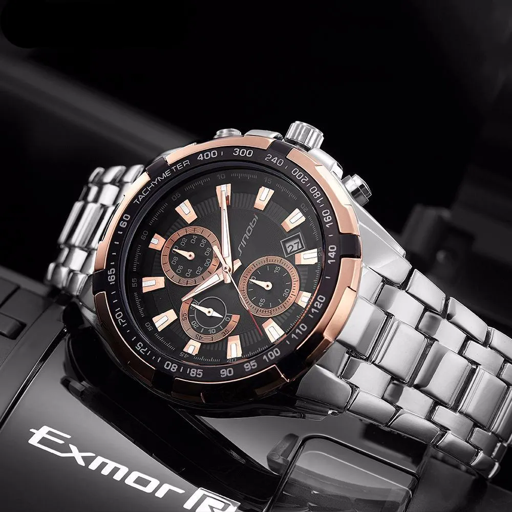 Men's Stainless Steel Fashion Watch - Blackgold,Silverblack,Silverblue