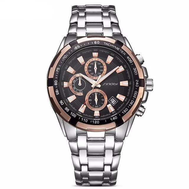 Men's Stainless Steel Fashion Watch - Blackgold,Silverblack,Silverblue