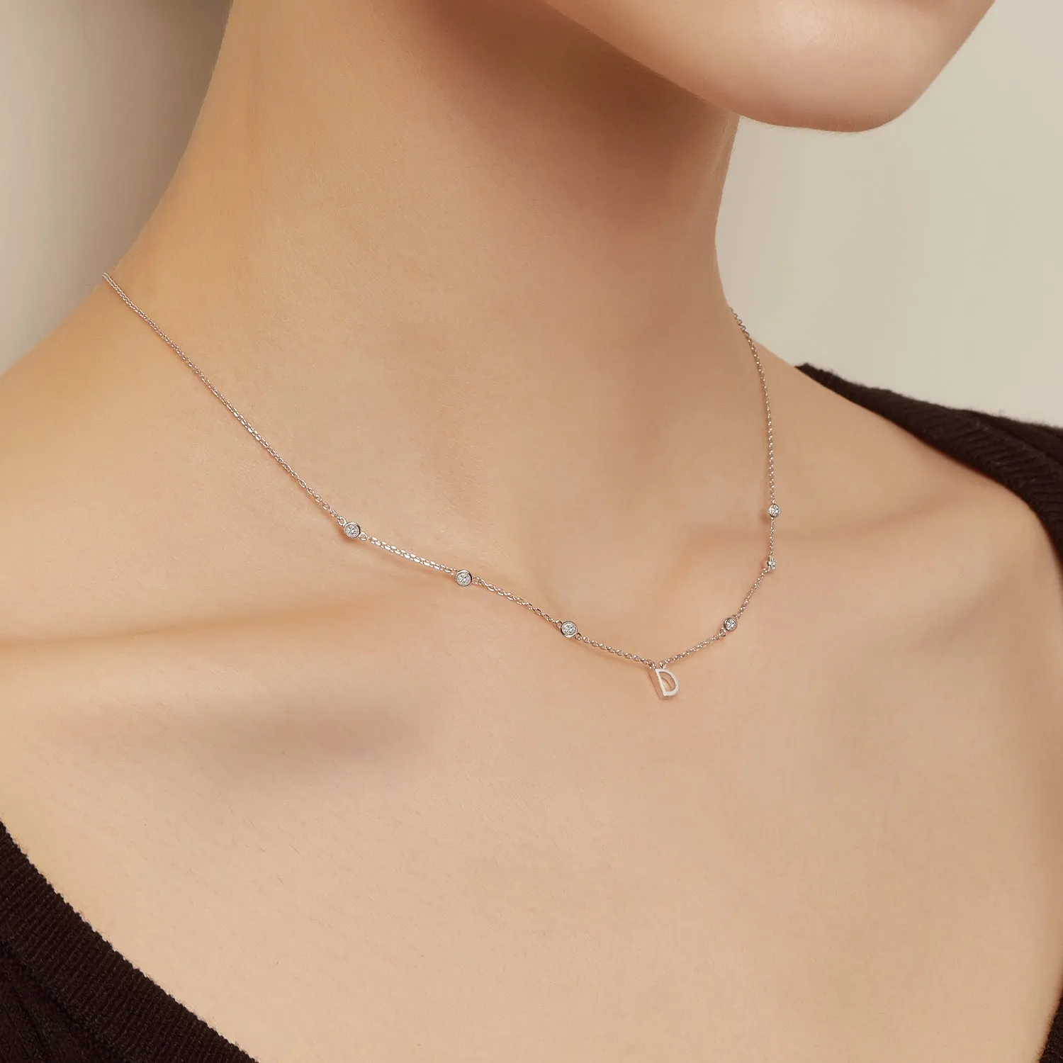 Miss. Doux Silver Necklace JDRNT3F84ZC