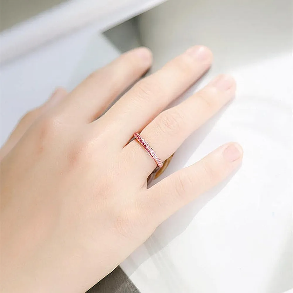 Mobius Diamond Ruby Pink Sapphire Ring