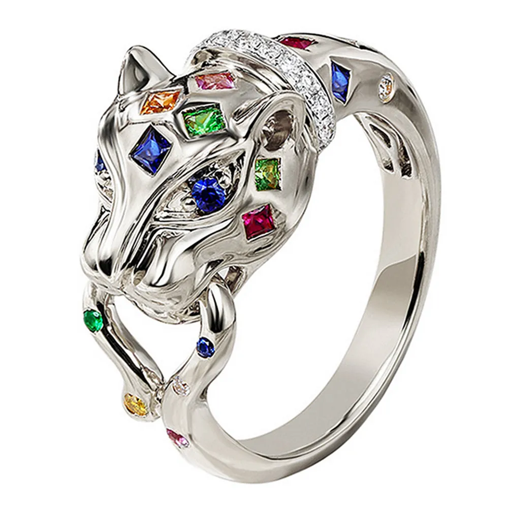 Multi-Gems and Diamond Panther Ring