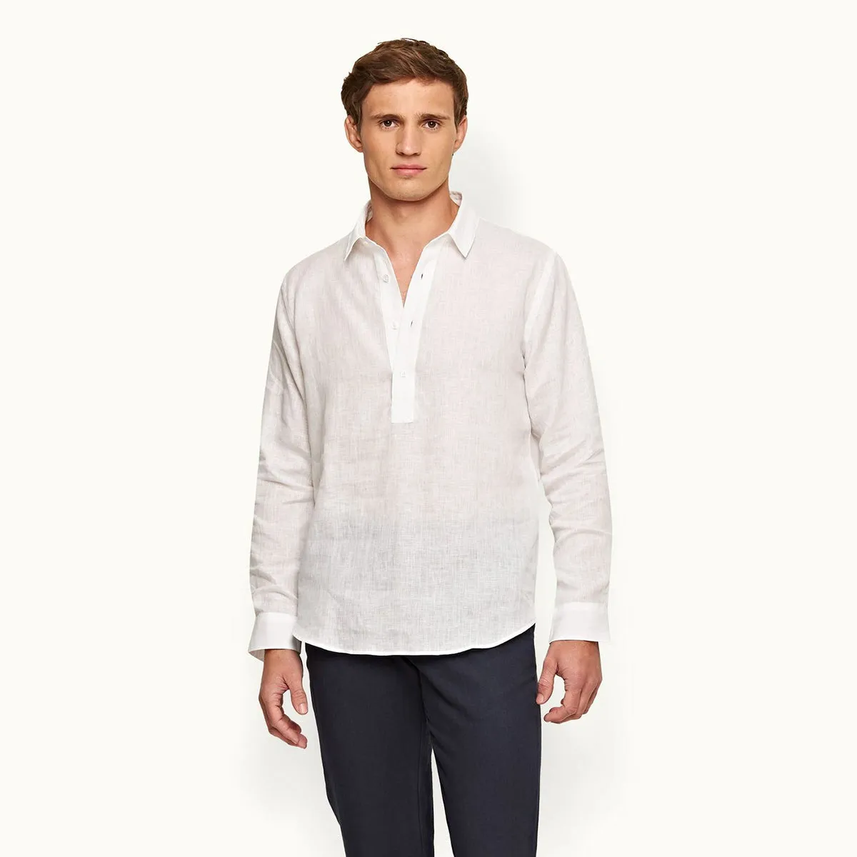 Orlebar Brown - Percy Overhead Linen Shirt in White