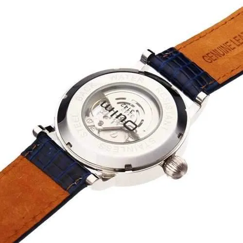 OULM Fashionable Mechanical Big Dial Men PU Leather Strap Wrist Watch