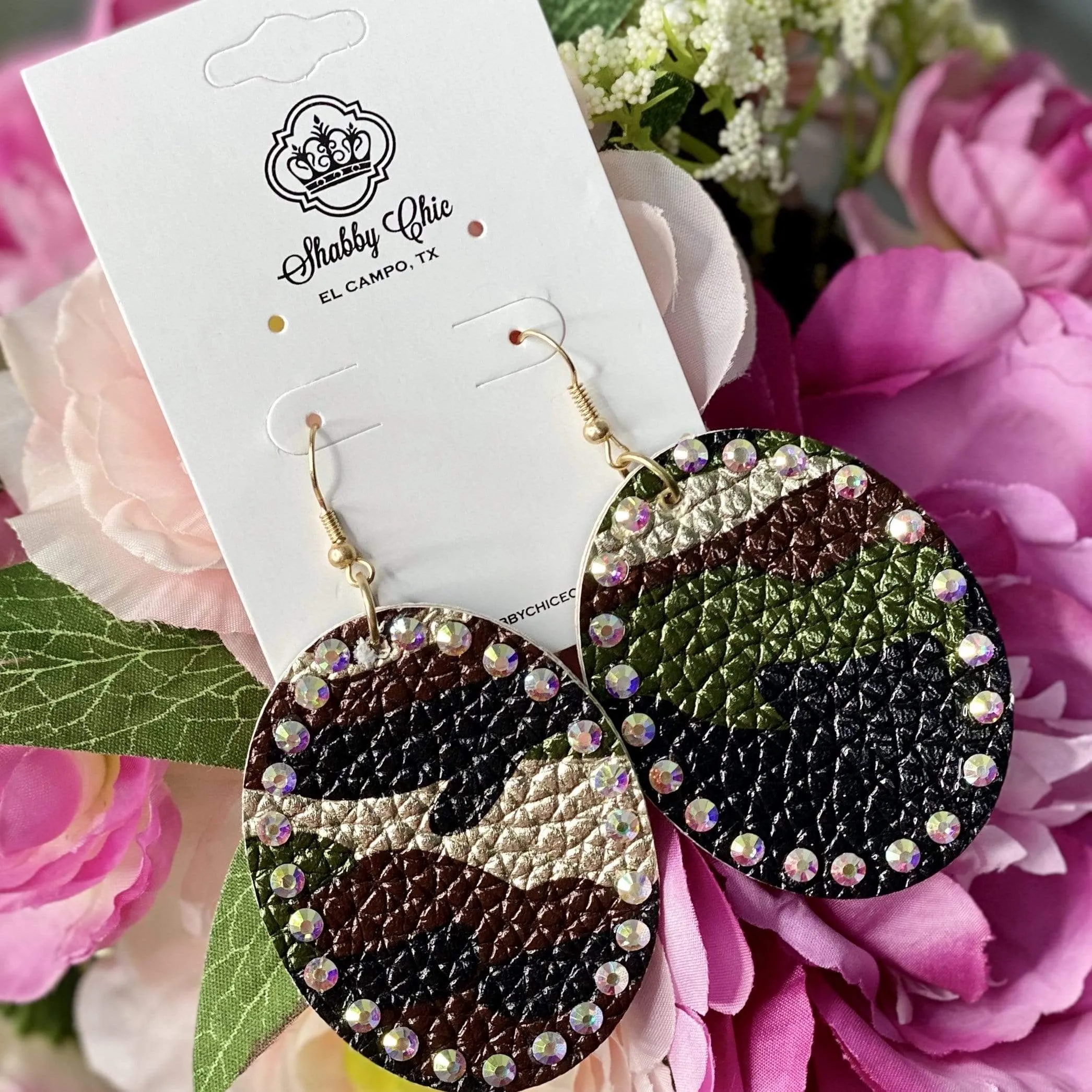 Oval Camo earrings
