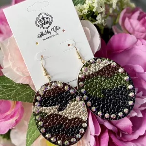 Oval Camo earrings