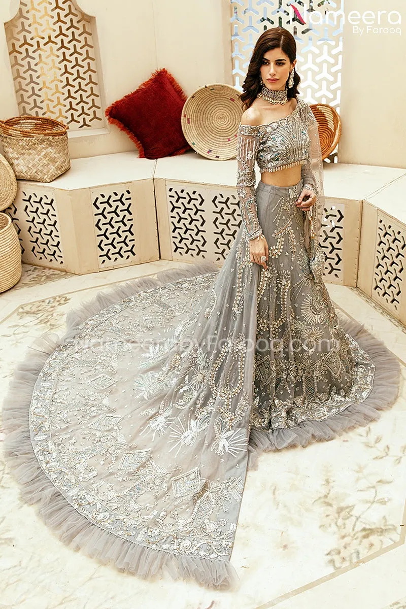 Pakistani Bridal Lehenga with Choli and Dupatta #BS656