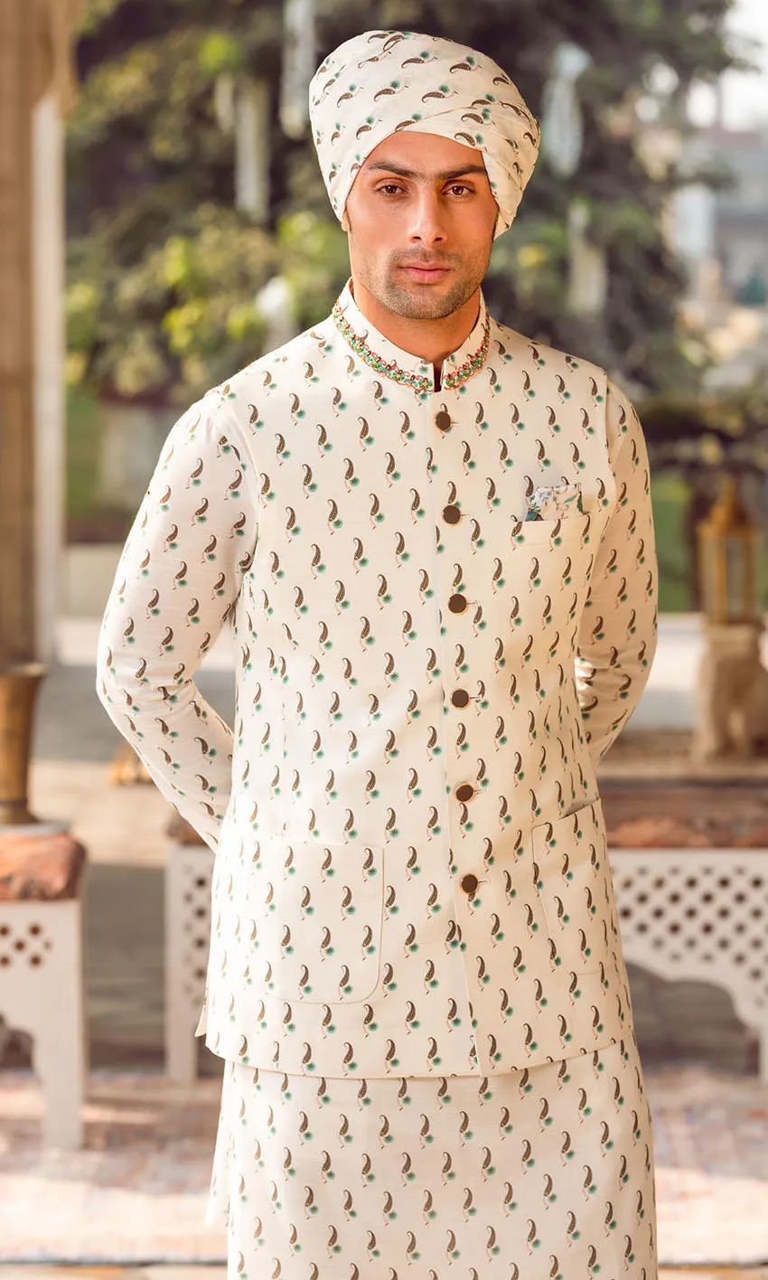 Pakistani Groom Dress in Kurta and Waistcoat Style