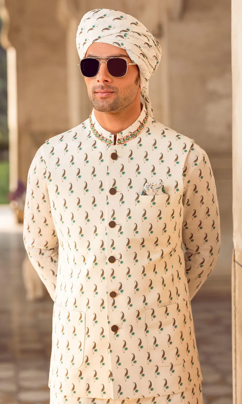 Pakistani Groom Dress in Kurta and Waistcoat Style